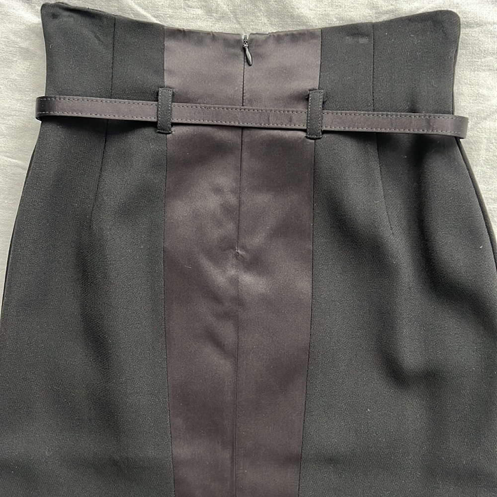 Blumarine Silk & Satin High Waist Elegant Evening Midi Skirt & Belt Womens 6 M - Picture 15 of 16